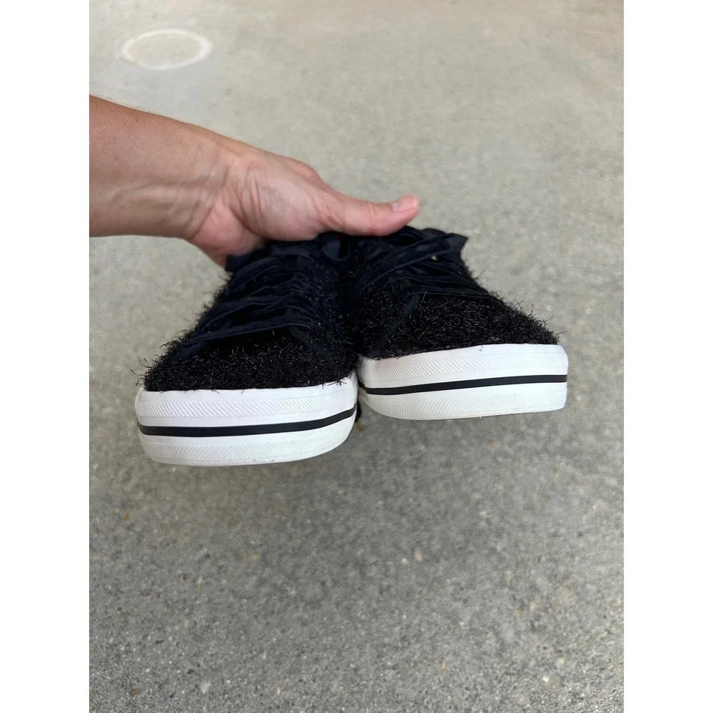 Keds x Kate Spade New York sparkle tinsel fuzzy Kickstart velvet laces sneakers
